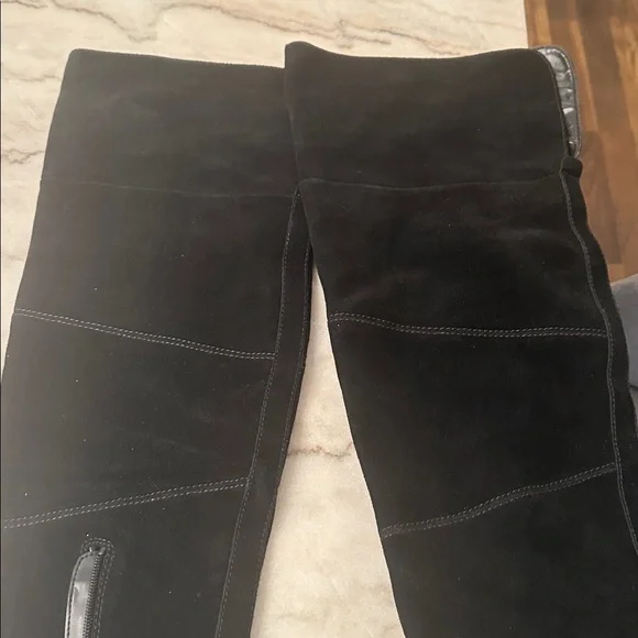 Sole Society Over the Knee Black Suede Knee-High Boots - Picture 7 of 7